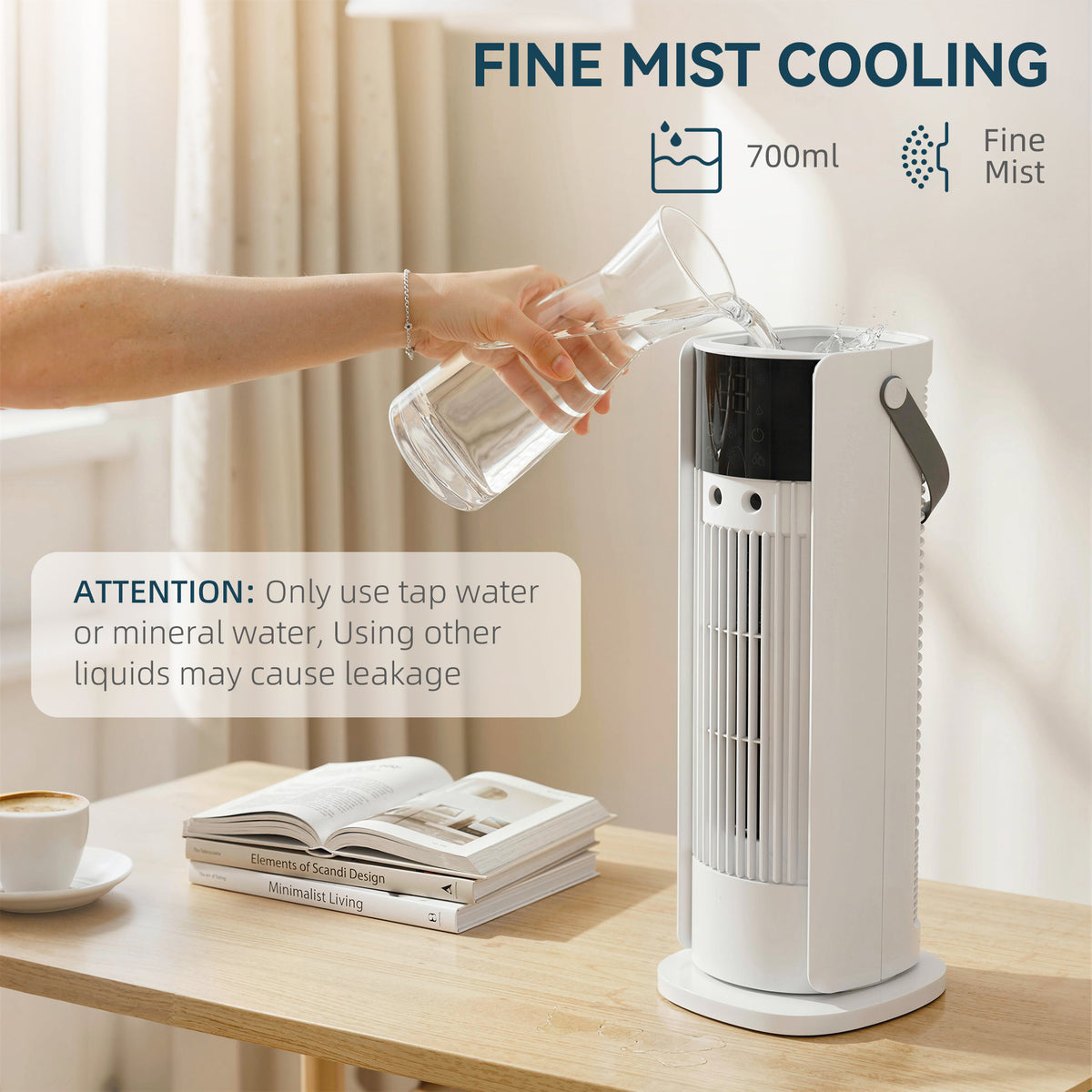 HOMCOM Tower Fan in White