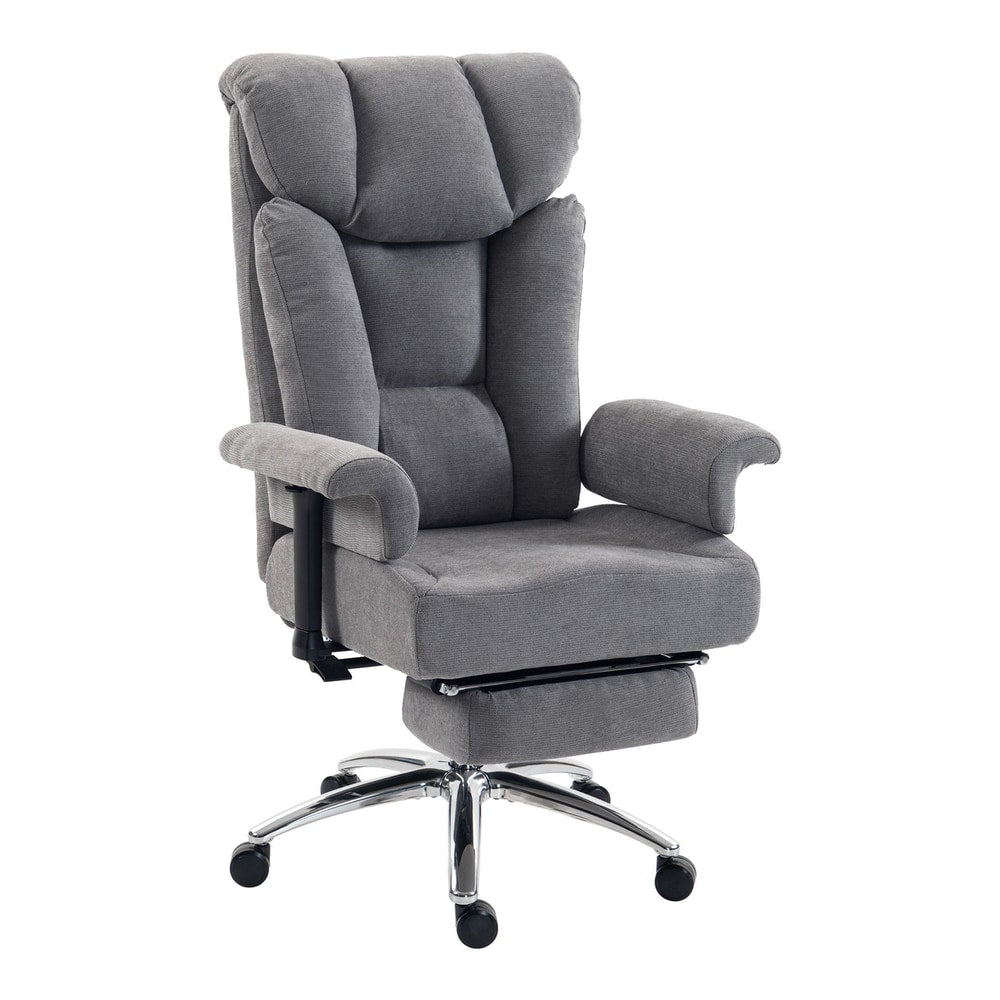 HOMCOM Big and Tall Office Chair, 250 kg Heavy Duty Executive Desk Chair with Adjustable Armrests and High Back, Dark Grey