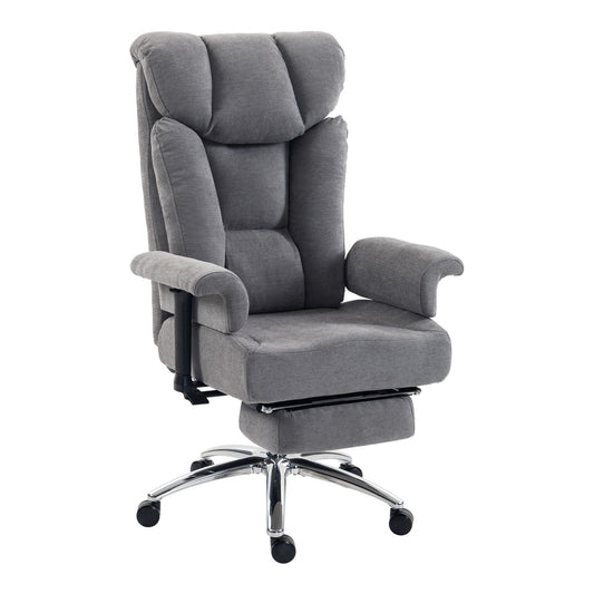 HOMCOM Big and Tall Office Chair, 250 kg Heavy Duty Executive Desk Chair with Adjustable Armrests and High Back, Dark Grey