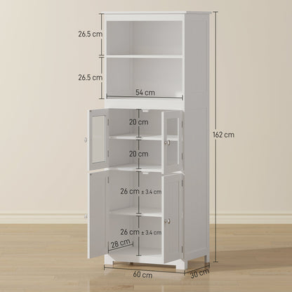 The kitchen furniture shown with all doors open and black lines indicating various dimensions