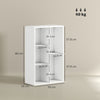 HOMCOM 2-Tier Bookshelf with 5 Compartments - White
