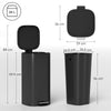 HOMCOM 30L Kitchen Bin, Compact Pedal Bin with Soft-Close and Stay-Open Lid, Removable Bucket for Kitchen, Home, Office, Black