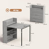 HOMCOM Kitchen Table, Folding Dining Table, with 4-Tier Shelves, Modern Drop-Leaf Table, Grey Wood Effect