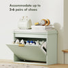 HOMCOM Elegant Six Shoe Bench, with Top Seat - Green