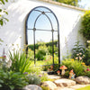 Outsunny Arched Mirror, Shatterproof Acrylic Windowpane Wall Mounted Mirror with Robust Metal Frame, 100 x 60 cm, Black