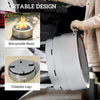 Outsunny Stainless Steel Wood-burning Fire Pit with Fire Poker - Silver