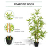 Outsunny Artificial Ficus Tree, with Weighted Plant Pot - Green
