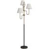 HOMCOM Floor Lamp, 165 cm Tall Standing Lamp with 3 Light and Foot Switch for Living Room, Bedroom, Bedside, Office, E27 Base Without Bulb (40W Max)
