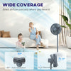 HOMCOM 40 cm Standing Fan, Cooling Floor Fan with 80Â° Oscillating, Adjustable Tilt and Height, 4 Speed, Remote Control, Grey