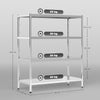 HOMCOM 4-Tier Bakers Rack with Storage, Stainless Steel Microwave Stand with Adjustable Shelves for Small Spaces, Kitchen Storage Unit for Spices, Pots and Pans, Silver Tone