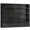 HOMCOM 5-Tier Wall Display Shelf Unit Cabinet w/ 4 Adjustable Shelves Glass Doors Home Office Ornaments 60x80cm Black
