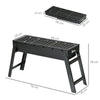 Outsunny Foldable Charcoal Grill - Black