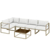 Outsunny 6 Seater Aluminium Garden Furniture Set, Garden Sofa Set with Thick Cushions for Patio and Balcony, Outdoor, White