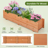 Fir Wood Planter Box with 2 Drainage Holes and 3 Added Bottom Crossbars-Orange