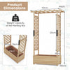 Raised Garden Bed Fir Wood Planter Box with 2-Sided Trellis and Hanging Roof-Natural
