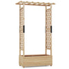 Raised Garden Bed Fir Wood Planter Box with 2-Sided Trellis and Hanging Roof-Natural