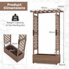 Raised Garden Bed Fir Wood Planter Box with 2-Sided Trellis and Hanging Roof-Brown