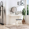 HOMCOM Dressing Table with Mirror and Stool, Vanity Makeup Desk Set with 2 Drawers, Cushioned Stool and Make-up Organiser for Bedroom and Dressing Room, 80 x 40 x 123 cm, White