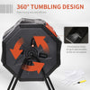Outsunny 160L 360 Rotating Dual Chamber Composter - Orange