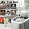HOMCOM Ice Maker Machine Countertop, 9 Cubes Ready in 7 Mins, 12 KG in 24Hrs, 2 Sizes of Bullet, Self-Cleaning Ice Machine with Portable Handle, Scoop and Basket for Home Kitchen Office RV