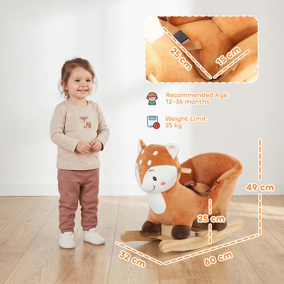 AIYAPLAY Rocking Horse in Brown