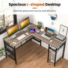 140 x 120cm Reversible L-Shaped Computer Desk with CPU Stand-Grey