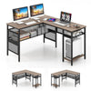 140 x 120cm Reversible L-Shaped Computer Desk with CPU Stand-Grey