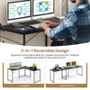Reversible Corner Study Workstation and Writing Desk with Monitor Stand-Black