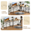 Reversible L-Shaped Desk with Built-in Power Strip and Removable Host Stand-Natural