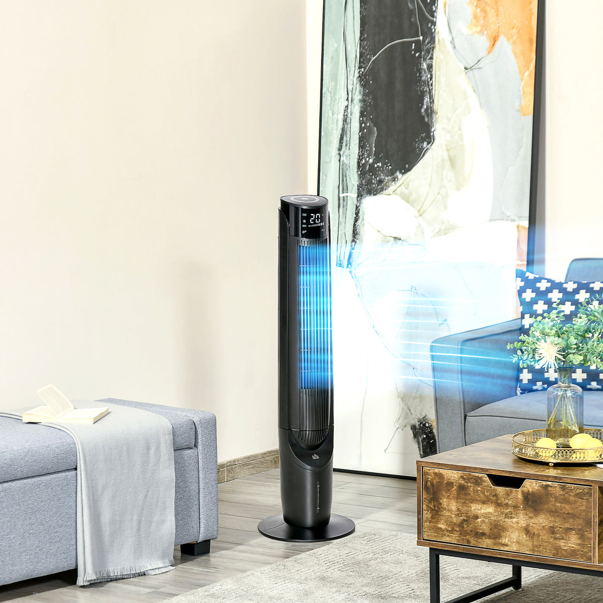 HOMCOM Ice Cooling Tower Fan in Black