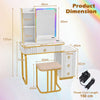 RGB LED Vanity Set with Mirror and Lights-White