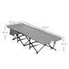 Outsunny Foldable Camp Bed, Padded Patio Camping Bed with Carry Bag, Magazine Bag and Cup Holder for Outdoor, Garden, Black