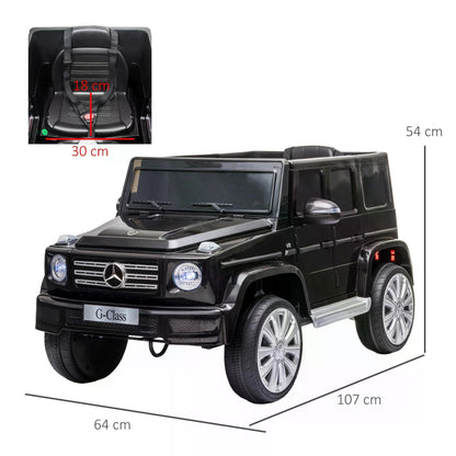 سيارة ركوب كهربائية للأطفال من HOMCOM Mercedes Benz G500 بجهد 12 فولت مع جهاز تحكم عن بعد