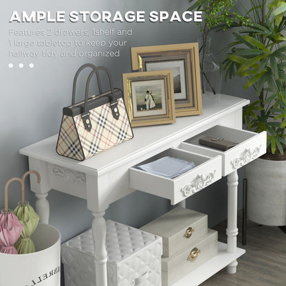 HOMCOM Console Table in White