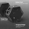 HOMCOM 2x15KG Rubber Hex Dumbbell Portable Hand Weights Dumbbell Home Gym