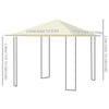 Outsunny 3 x 3 Meters Patio Garden Metal Gazebo Marquee Steel Frame with Canopy Awning Tent Water Resistant Cream