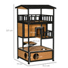 PawHut Wooden Outdoor Cat House, 3-Tier Cat Shelter with Tilted Roof, Terrace, Jump Step, Bottom Tray and Elevated Base, Waterproof Paint, Yellow