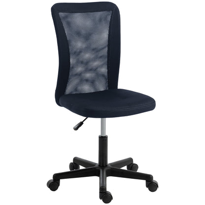 Vinsetto Computer Desk Chair, Mesh Office Chair with Adjustable Height and Swivel Wheels, Armless Study Chair, Dark Grey