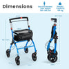 Rollator Walkers Lightweight Foldable Rolling Walker with Tray for Seniors-Black & Blue