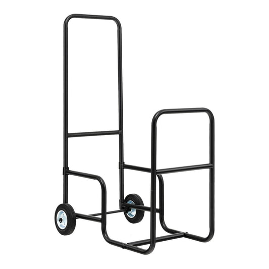 Rolling Fireplace Log Holder Carrier with rubber wheels and convenient handle