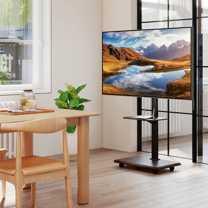 Entertainment center and TV stand in a dining room