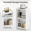 Rolling Lectern Stand with 2 Storage Shelves and 4 Universal Casters-White