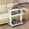 Rolling Portable Desk Laptop Desk C-Shaped Computer Cart-Natural