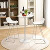 Round Bar Table with Adjustable Height and Metal Base Set of 2-White