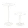 Round Bar Table with Adjustable Height and Metal Base Set of 2-White