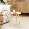 Round Occasional/Side Table with Natural Wood Legs for Home and Office-Natural