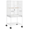 PawHut Bird Cage Detachable with Rolling Stand Parrot Cage with Storage Shelf White