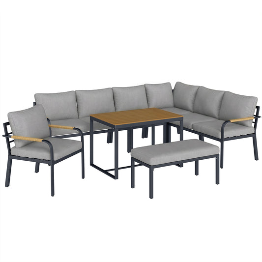 Outsunny 7 Seater Garden Furniture Set in Light Grey