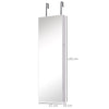 HOMCOM Jewelry Cabinet with Mirror and LED Lights, Lockable Makeup Cosmetics Jewellery Organiser, Mirror with Storage for Bedroom Dressing Room, White