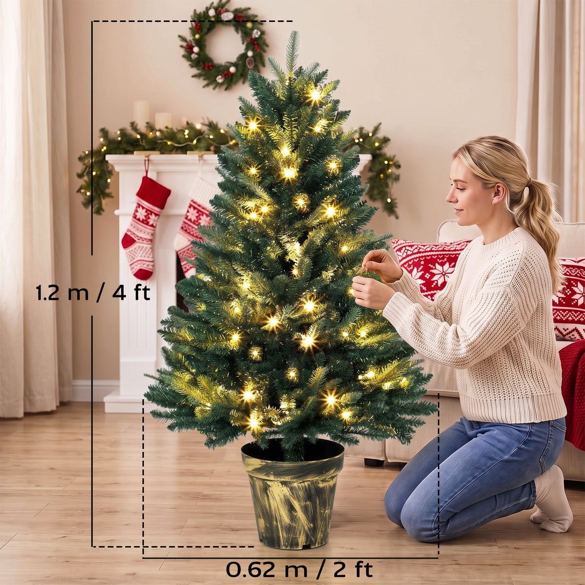 HOMCOM Realistic Xmas Tree in Green
